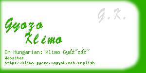 gyozo klimo business card